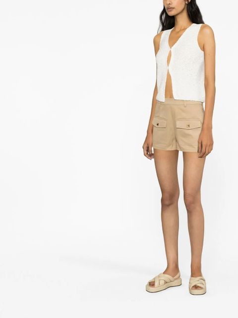 Valentino Garavani stretch-cotton low-rise shorts - Neutrals