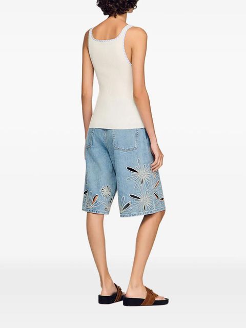 SANDRO ribbed top - Neutrals