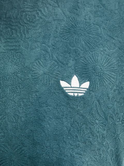 adidas Originals bluza welurowa Fb Liberty Tt damska kolor zielony z aplikacją JW5267