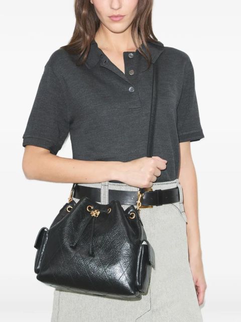 Tory Burch Charlie quilted drawstring shoulder bag - Black - zdjęcie produktu nr 2