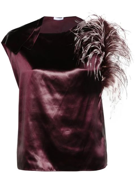 Ferragamo feather-bouquet asymmetric top - Purple - zdjęcie produktu nr 1