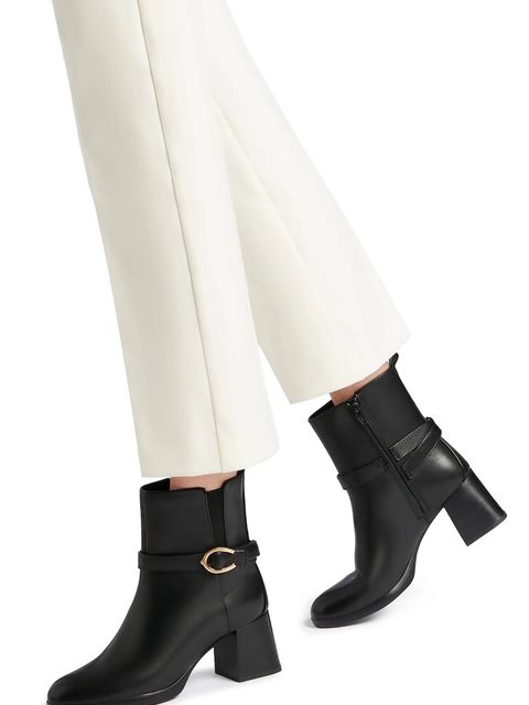 Geox botki skórzane D WALK PLEASURE 55 kolor czarny na słupku D46XBA 00043 C9999