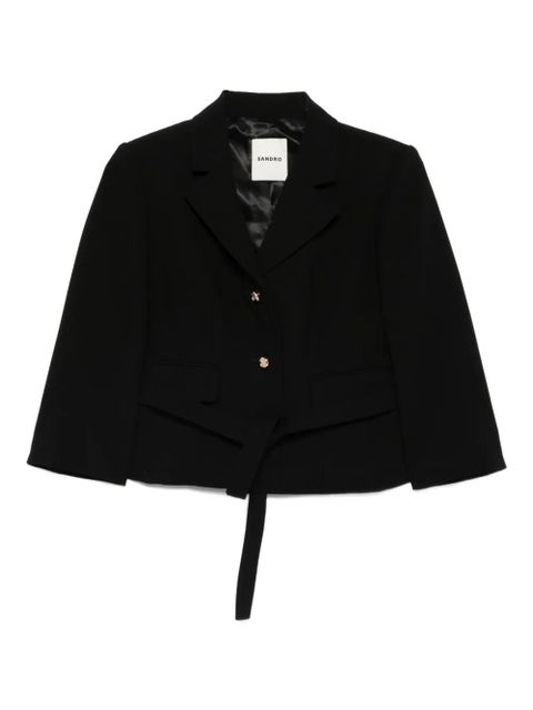 SANDRO belted jacket - Black