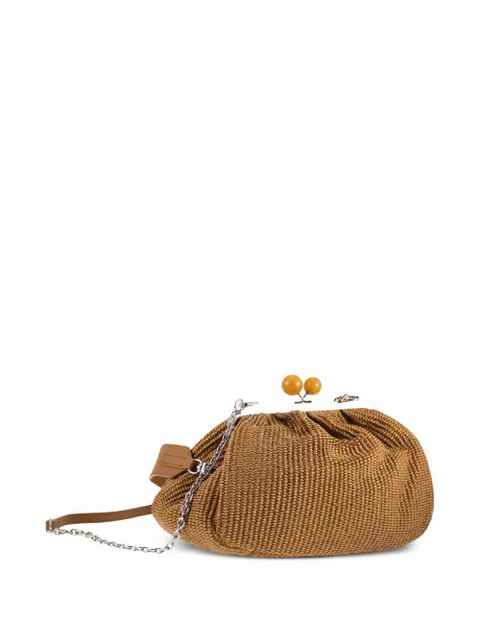 Weekend Max Mara medium Pasticcino raffia-effect clutch bag - Brown