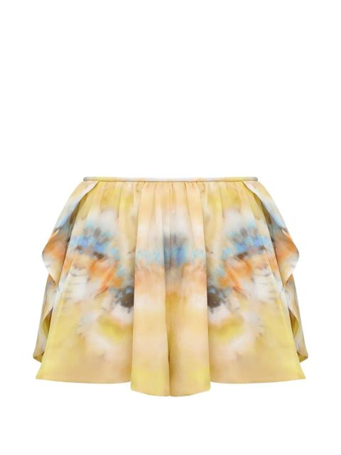 ZIMMERMANN Alchemy tie-dye ruffled shorts - Yellow - zdjęcie produktu nr 1