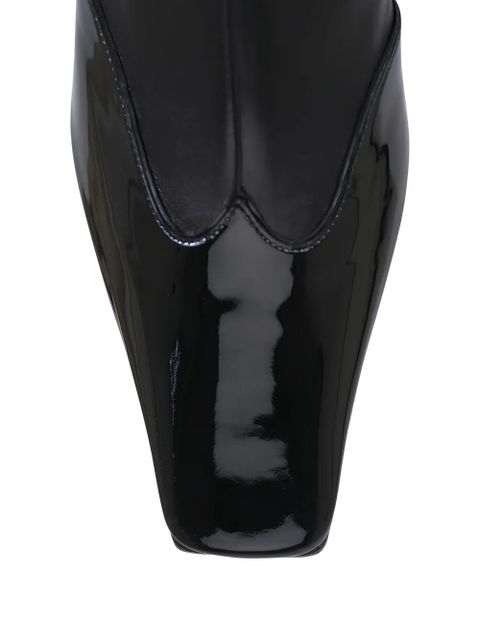 KHAITE 85mm patent pointed boots - Black