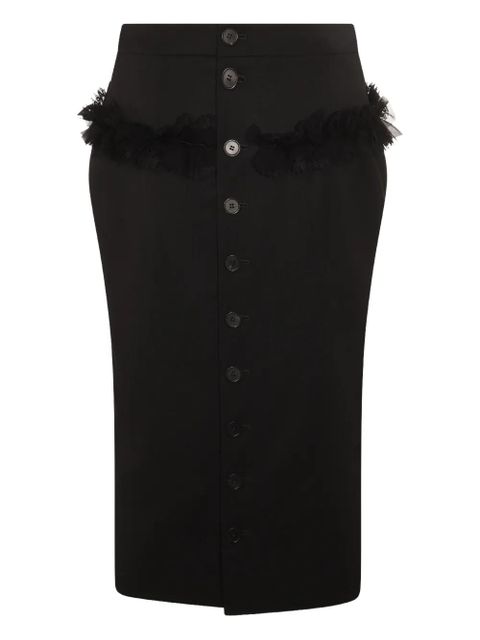 Alexander McQueen button-front ruffled skirt - Black - zdjęcie produktu nr 1