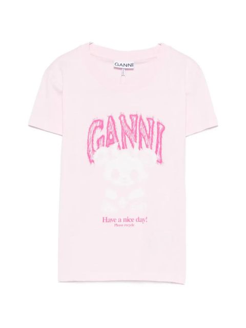 GANNI graphic-print T-shirt - Pink - zdjęcie produktu nr 1
