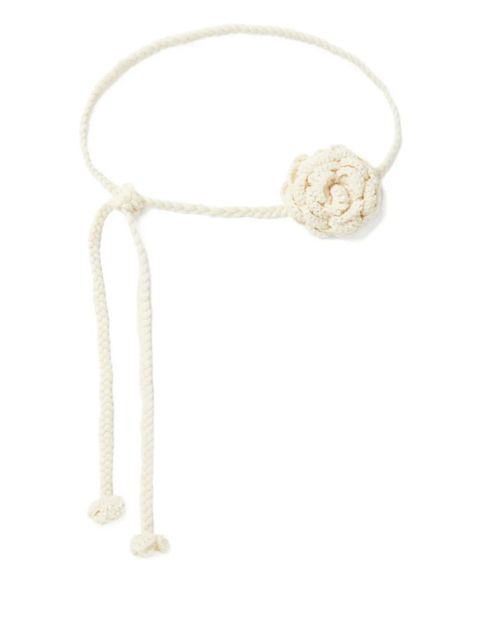 Alanui rose-crochet wool belt - Neutrals - zdjęcie produktu nr 1