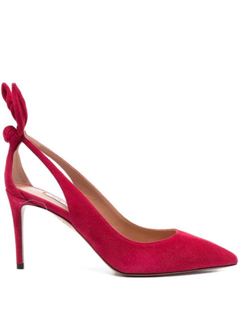 Aquazzura 80mm bow-detail cut-out pumps - Pink - zdjęcie produktu nr 1