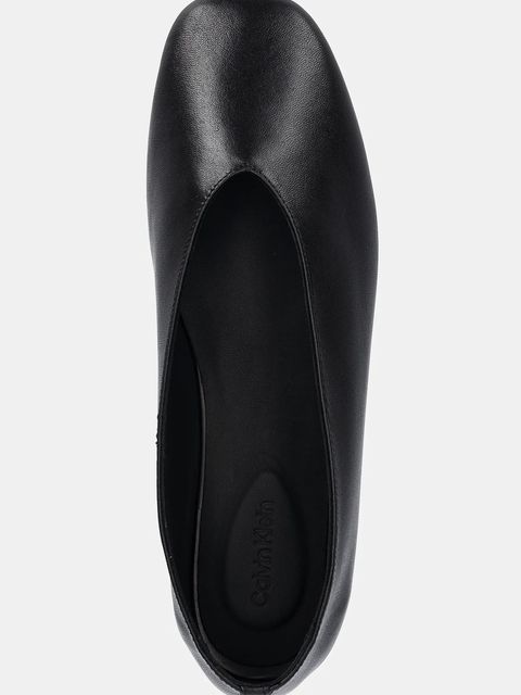 Calvin Klein baleriny skórzane CLASSIC BALLERINA - LTH