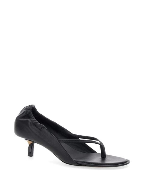 Jacquemus gathered leather sandals - Black - zdjęcie produktu nr 2