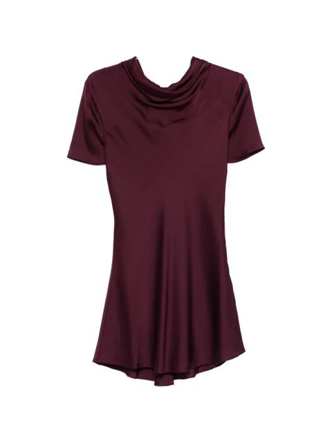 STAUD cowl-neck silk mini dress - Purple - zdjęcie produktu nr 1