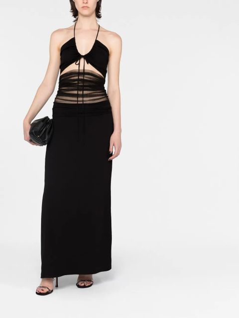 Christopher Esber tulle-panel cut-out dress - Black - zdjęcie produktu nr 2