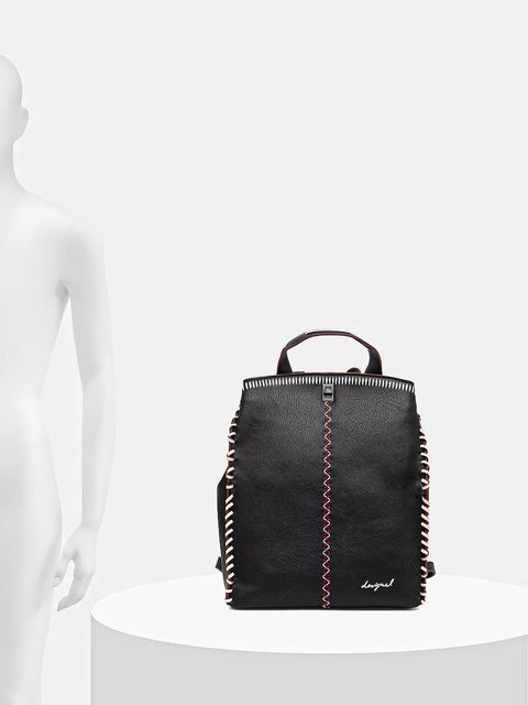 Desigual plecak MANHATTAN PESPUNTES damski kolor czarny duży gładki 25WAKP17