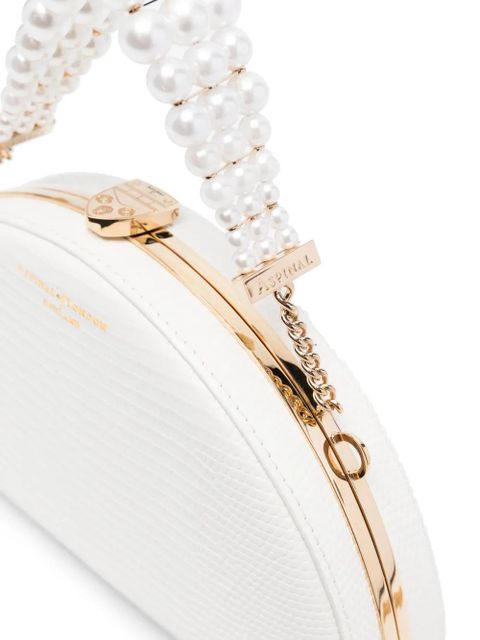Aspinal Of London Luna pearl-embellished clutch bag - White