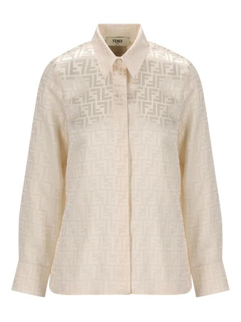 FENDI FF jacquard silk shirt - Neutrals - zdjęcie produktu nr 1