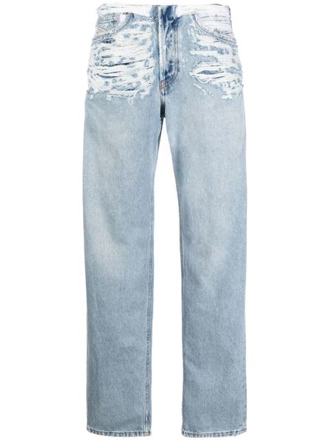 Diesel mid-rise ripped-detail jeans - Blue - zdjęcie produktu nr 1