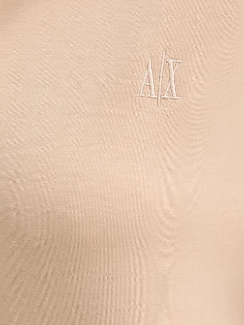 Armani Exchange bluza damska kolor beżowy z kapturem gładka XW000822 AF10818
