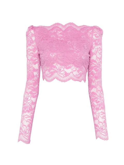 Rabanne lace boat-neck top - Pink - zdjęcie produktu nr 1