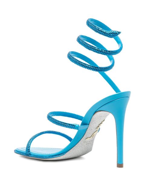 René Caovilla 110mm crystal-embellished spiral-wrap sandals - Blue - zdjęcie produktu nr 2