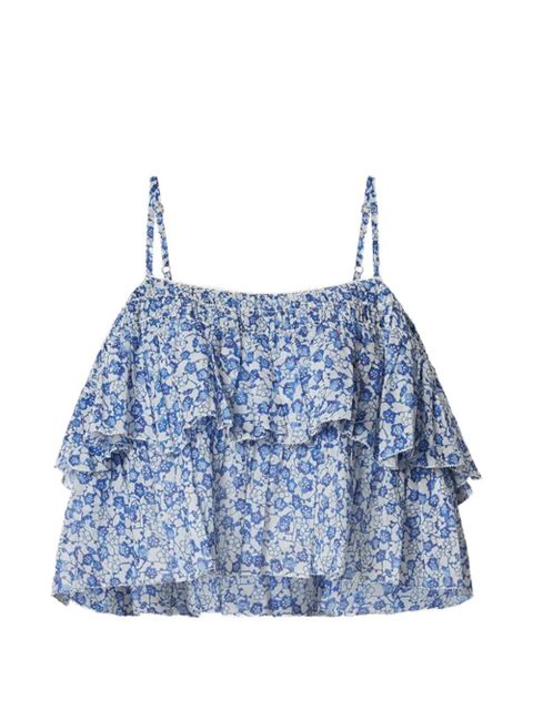 MARANT ÉTOILE Erisa ruffled floral-print top - Blue - zdjęcie produktu nr 1