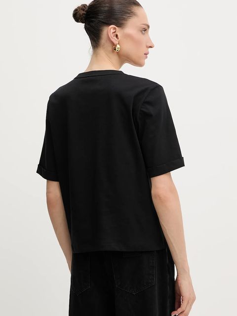 Liu Jo t-shirt bawełniany damski kolor czarny TF5143.JS003