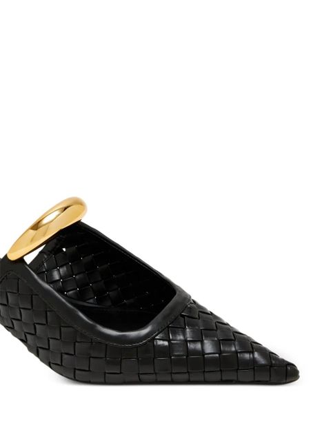 JW Pei woven-design sculptural-detail mules - Black