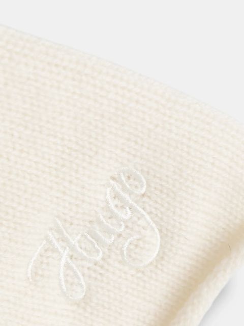 HUGO czapka kaszmirowa kolor beżowy 50551651