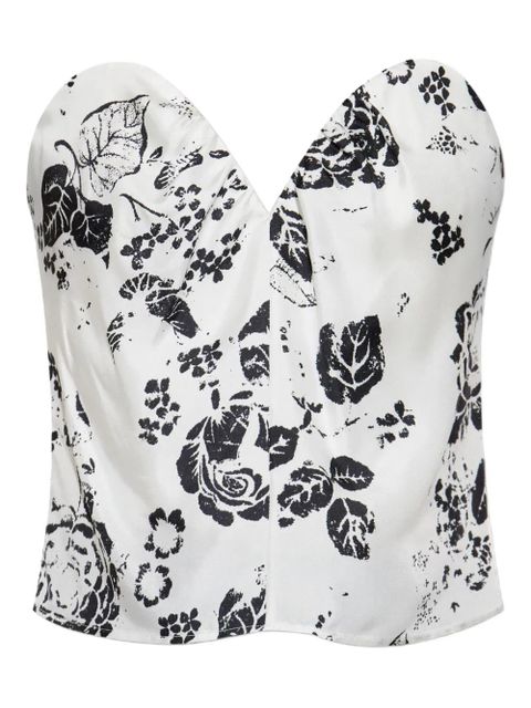 Max Mara floral-print bustier top - White - zdjęcie produktu nr 1