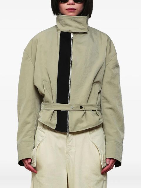 Christopher Esber belted panelled jacket - Green - zdjęcie produktu nr 2