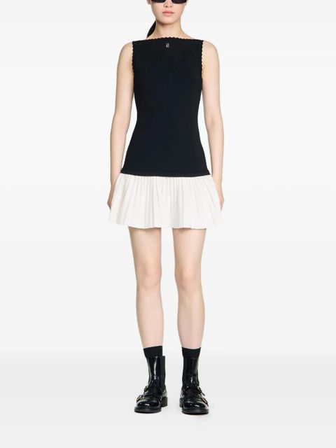 SANDRO mini ruffled pleated dress - Black - zdjęcie produktu nr 2