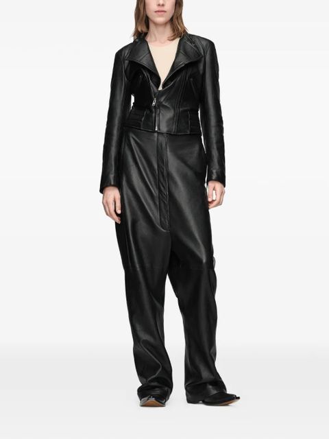 Maison Margiela folded collar leather jacket - Black - zdjęcie produktu nr 2