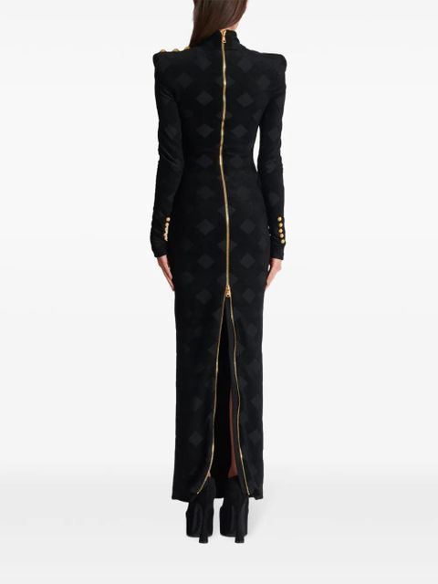 Balmain gingham bouclé maxi dress - Black