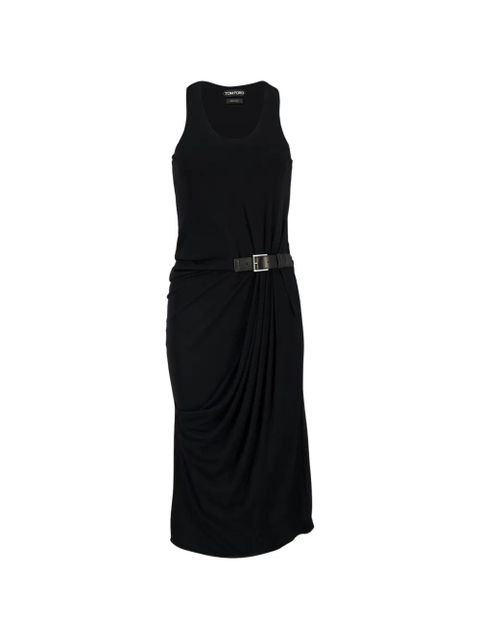 TOM FORD belted midi dress - Black - zdjęcie produktu nr 1