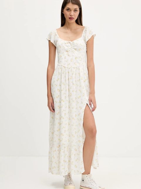 Hollister Co. sukienka kolor biały maxi rozkloszowana KI359-5298 - zdjęcie produktu nr 1