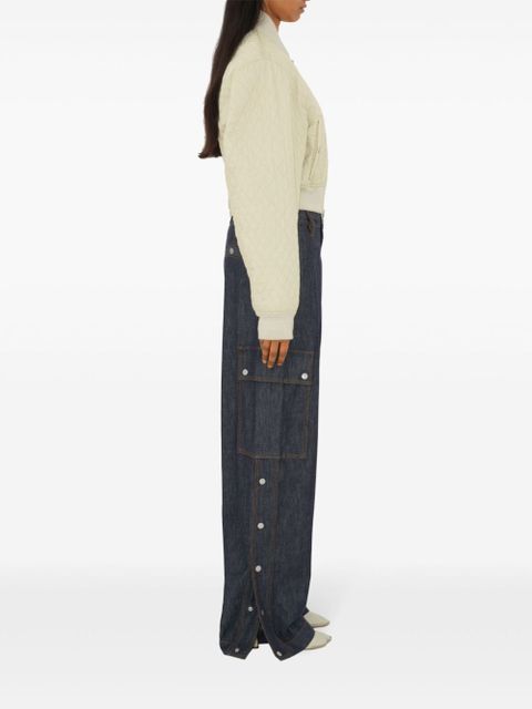 Burberry quilted cropped bomber jacket - Neutrals