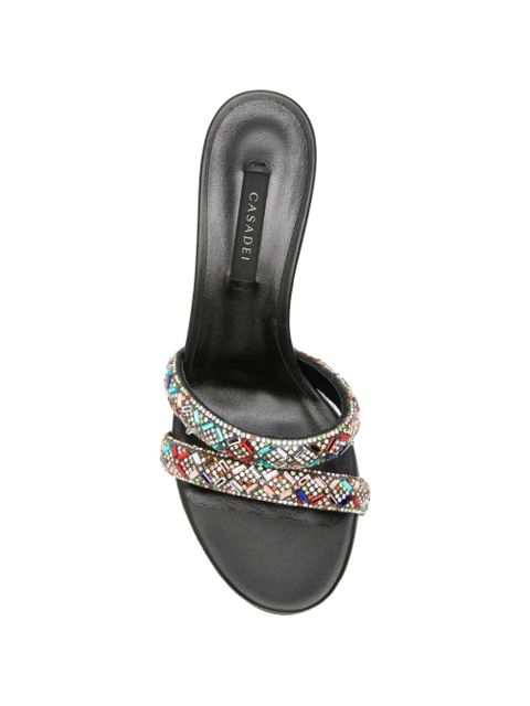 Casadei Vegas crystal-embellished heeled sandals - Black