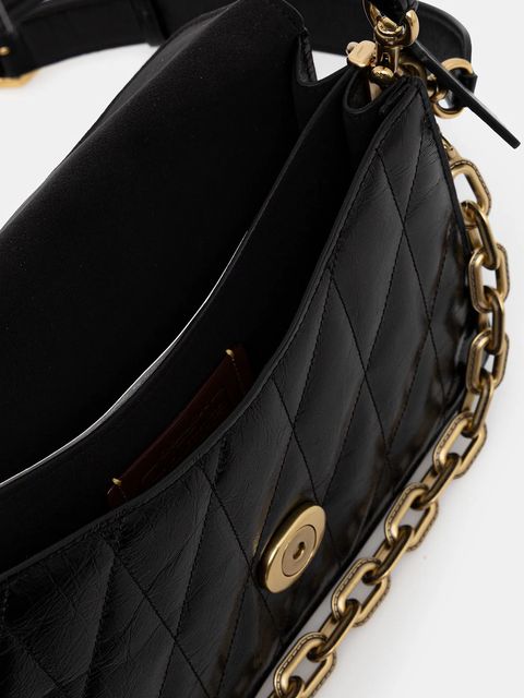 Coach torebka skórzana Chain Tabby Shoulder Bag With Quilting