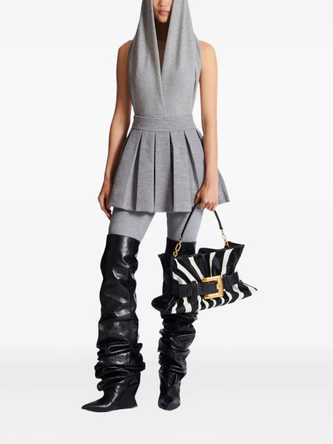 Balmain pleated knit mini skirt - Grey