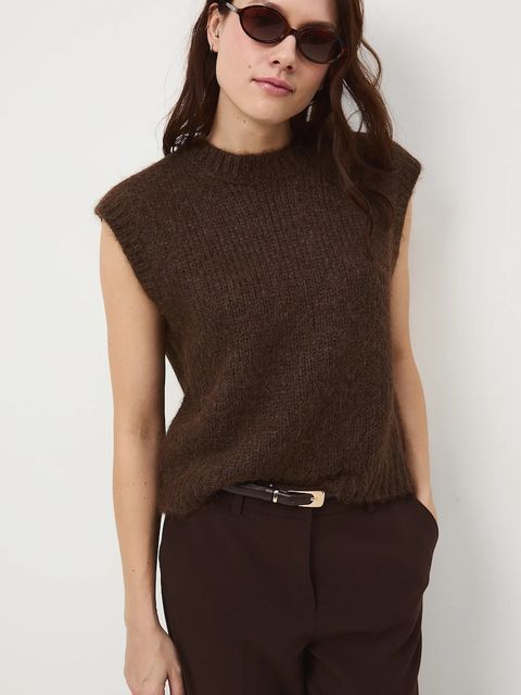 Medicine kamizelka damska kolor brązowy ciepły - zdjęcie produktu nr 2