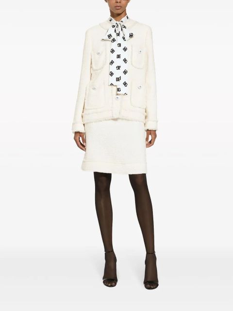 Dolce & Gabbana DNA round-neck tweed jacket - Neutrals