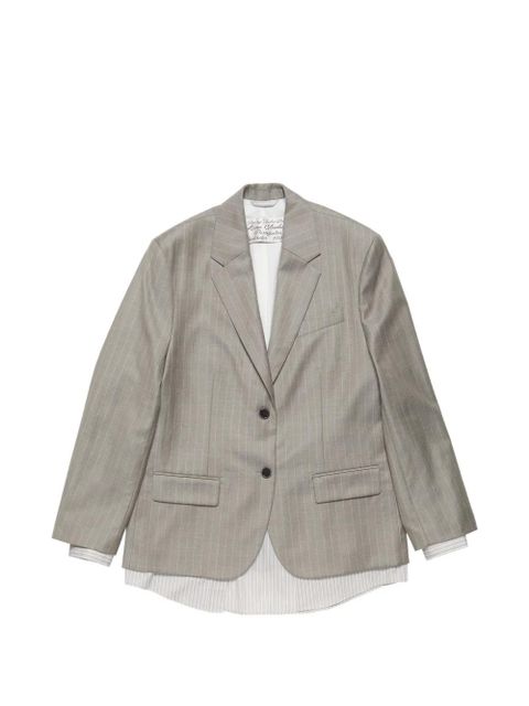 Acne Studios pinstripe-pattern layered blazer - Grey - zdjęcie produktu nr 1