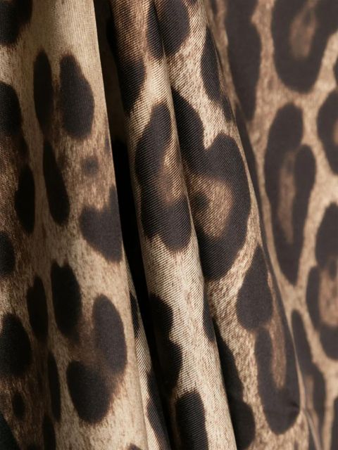 Dolce & Gabbana leopard-print silk scarf - Brown