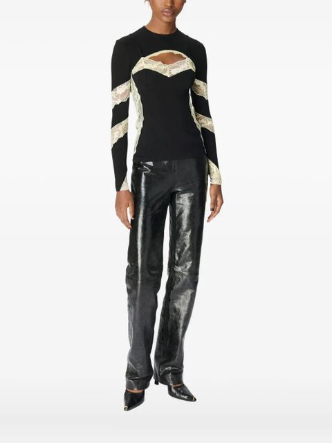 Marine Serre lace-insert top - Black - zdjęcie produktu nr 1