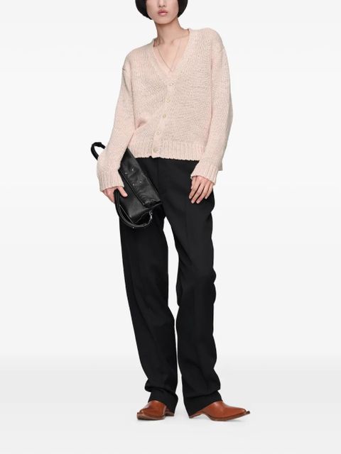 Maison Margiela ribbed V-neck cardigan - Pink - zdjęcie produktu nr 2