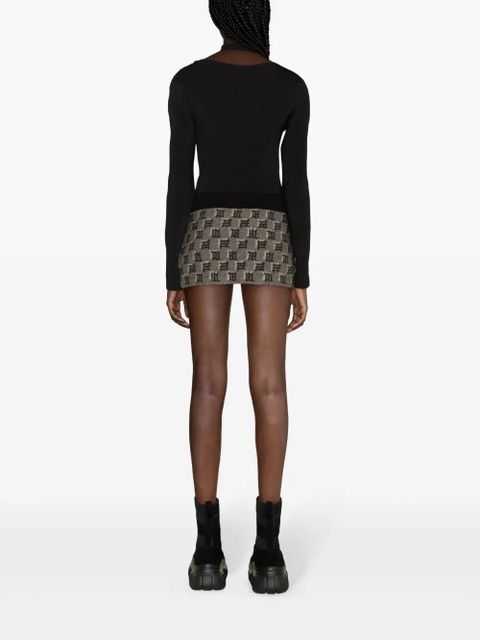 MISBHV monogram intarsia-knit miniskirt - Grey