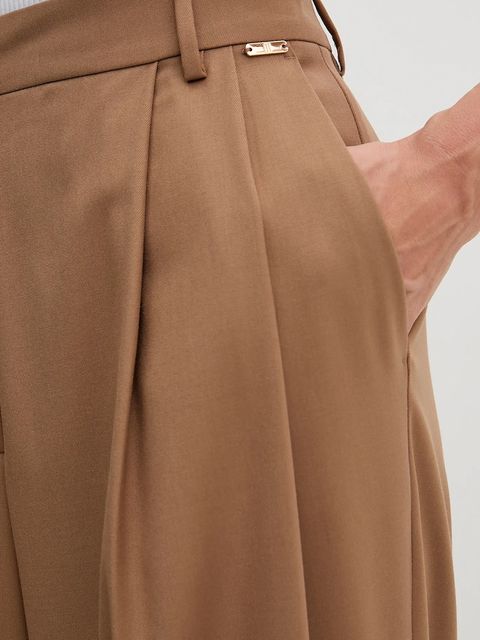 Fracomina spodnie damskie kolor brązowy szerokie high waist FS25WV3016W66101 - zdjęcie produktu nr 2