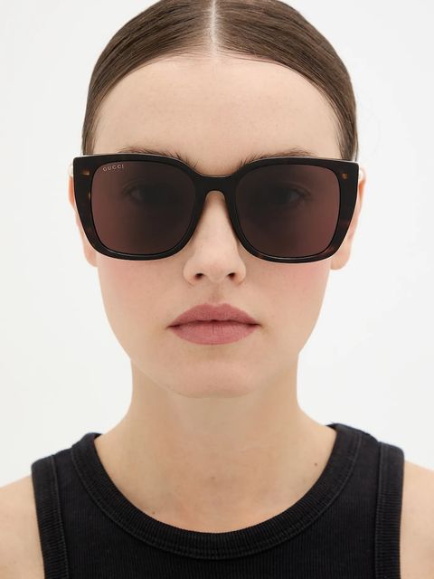 Gucci okulary przeciwsłoneczne damskie kolor brązowy GG1971SA