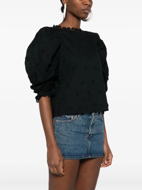 FARM Rio 3D flowers blouse - Black